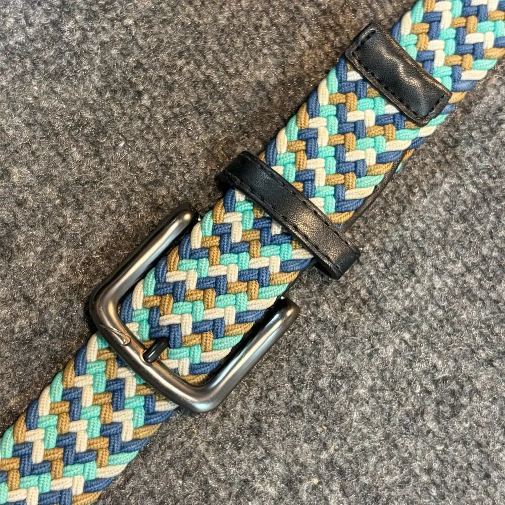 Nike G Flex Multi Weave Golf Tour Stretch Woven Braided Multi-Color Belt Size L